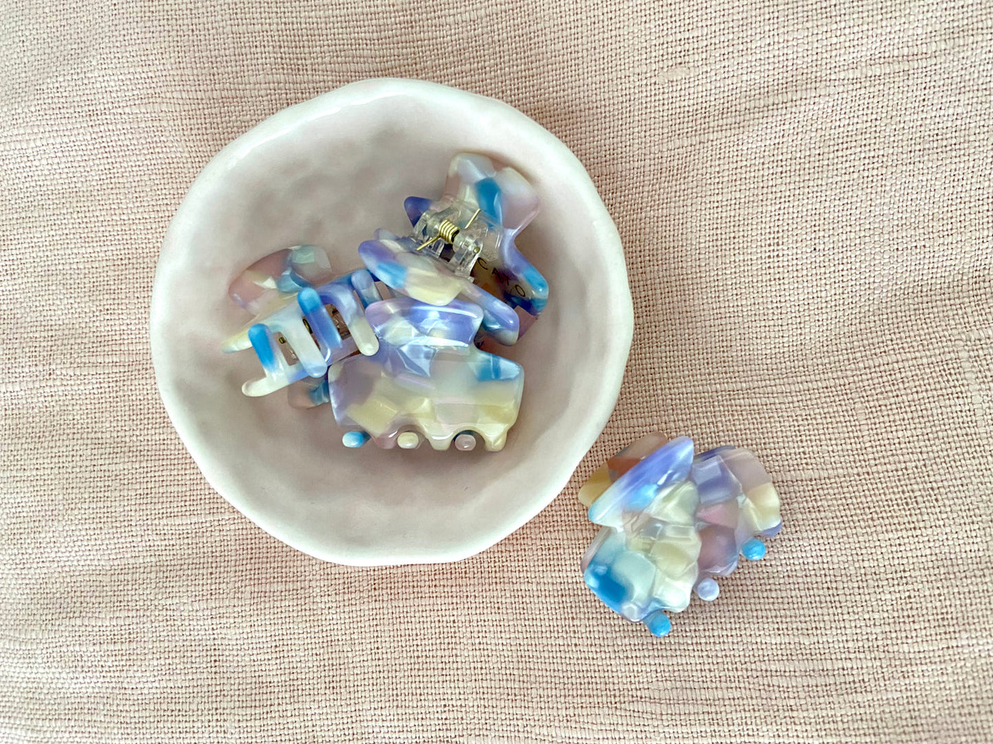 Hair Clip Louie Small - Light Blue/Vanilla
