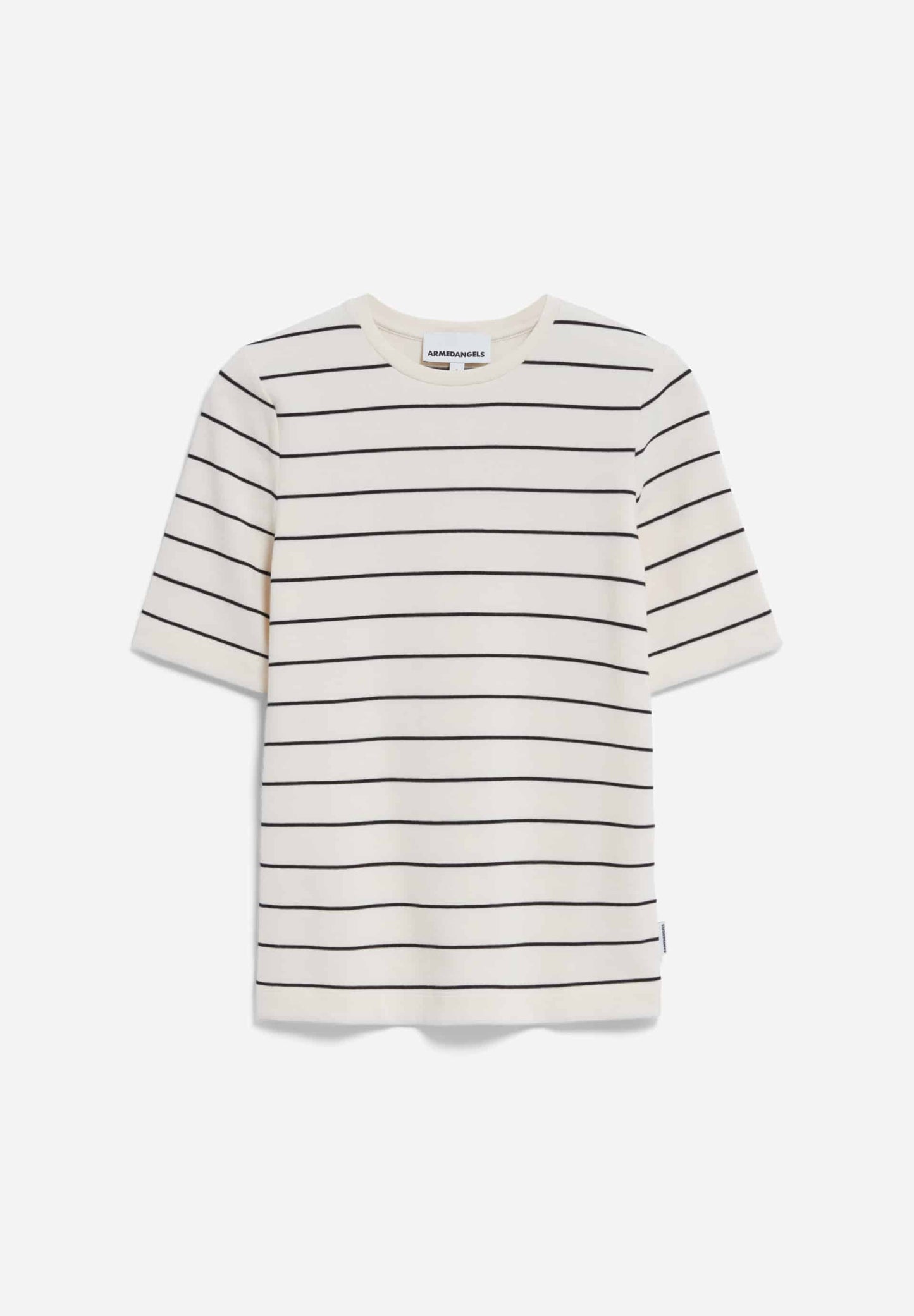 Jaanisara Fine Stripe T-Shirt - Oatmilk/Black