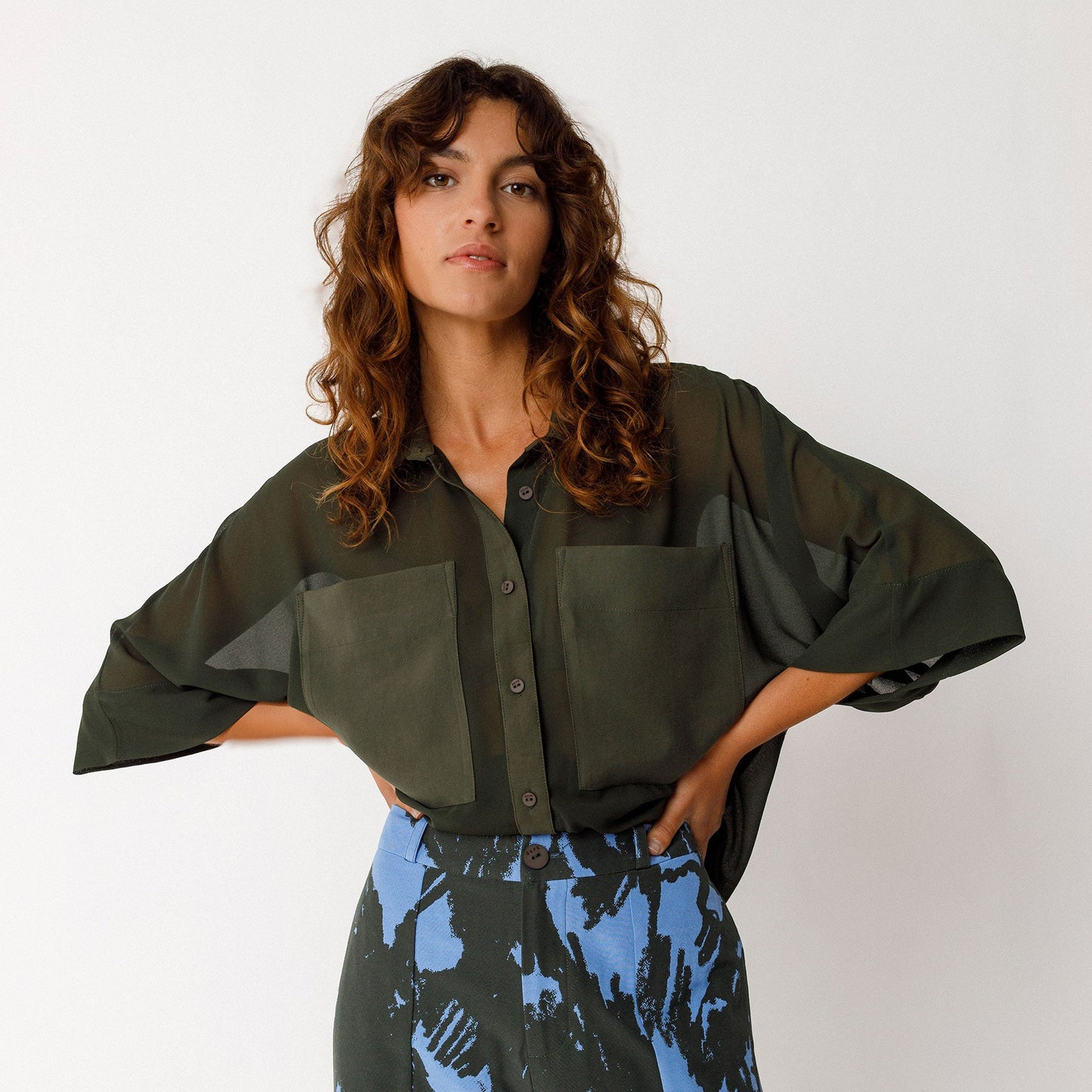 Kaia shirt - Bottle Green