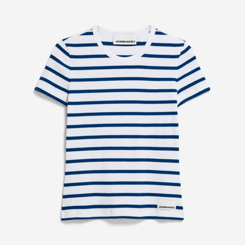 Kardaa T-shirt Stripes - White / Lapis Blue