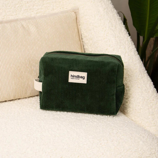Leon Corduroy Toiletry Bag - Pine Green