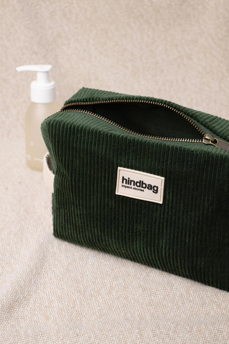 Leon Corduroy Toiletry Bag - Pine Green