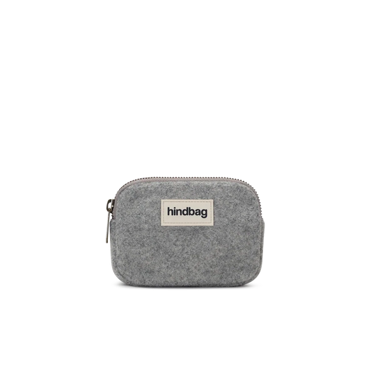 Hindbag Lili Coin Purse - Grey Wool Effect