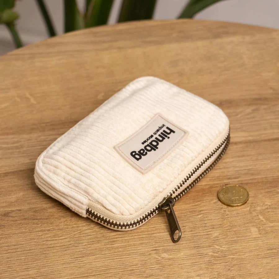Lili Velvet Coin Purse - Offwhite