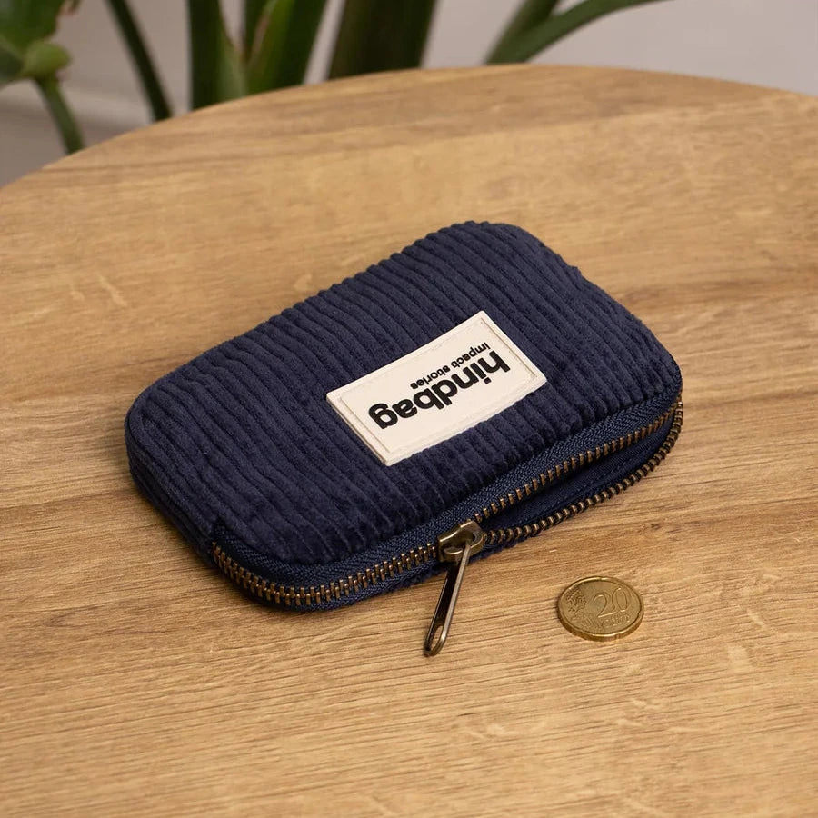 Lili Velvet Coin Purse - Navy