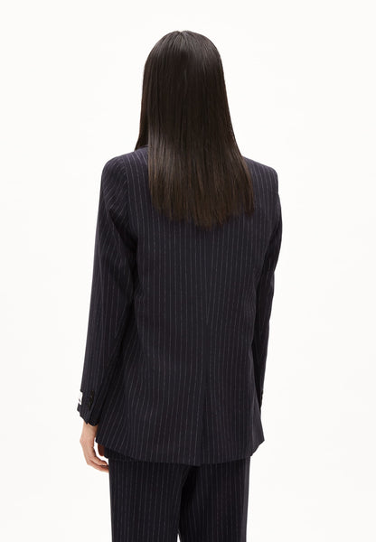 LAST ONE in XS - Mikaala Pinstripe Blazer - Night Sky/White