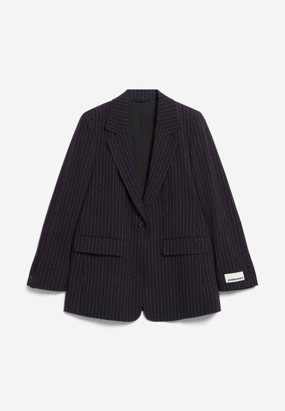 LAST ONE in XS - Mikaala Pinstripe Blazer - Night Sky/White