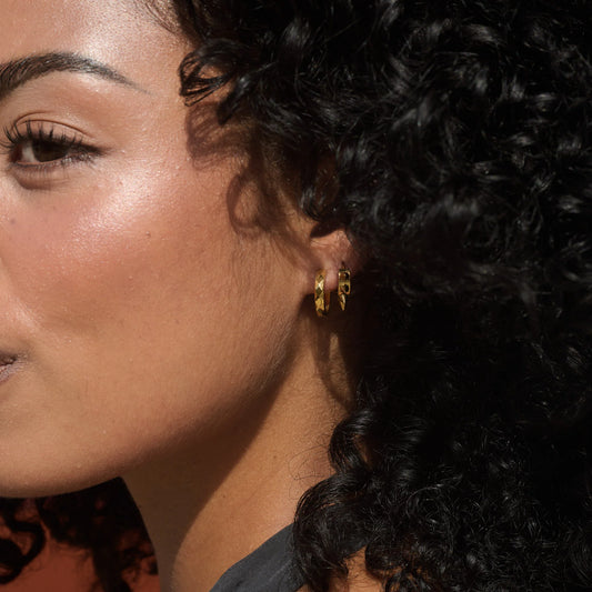 Noor Spike Hoop Earrings - Gold