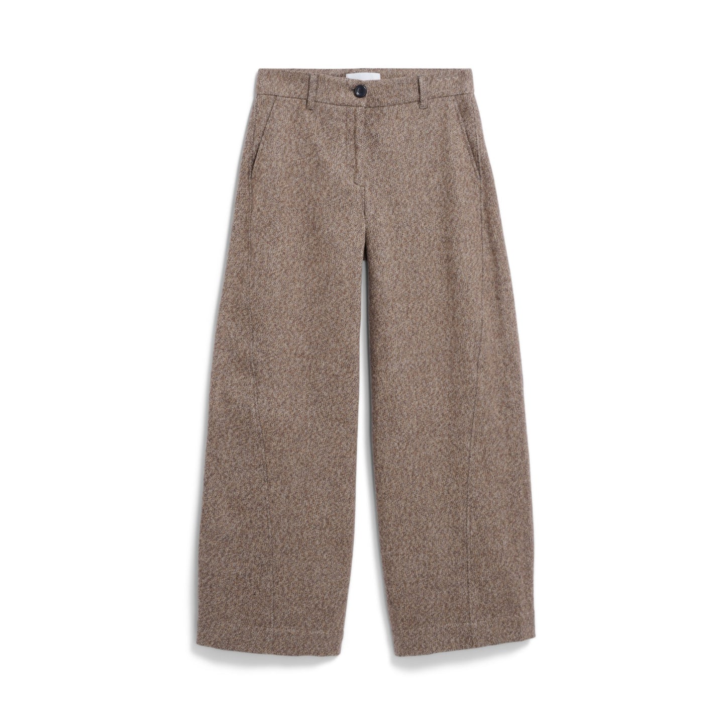 LAST ONE in L - Nyxaa Tweed Pants - Pure/Walnut Cream