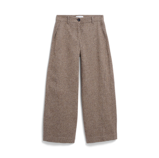 LAST ONE in L - Nyxaa Tweed Pants - Pure/Walnut Cream
