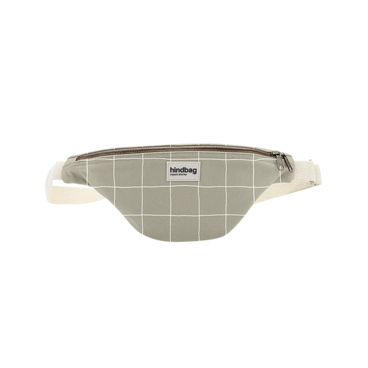 The Notebook Olivia Banana bag - Sage Green/White