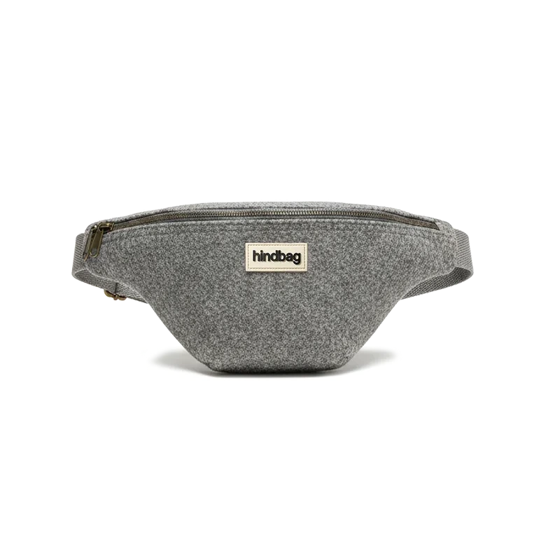 Olivia Banana bag - Grey Wool Effect