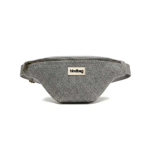 Olivia Banana bag - Grey Wool Effect