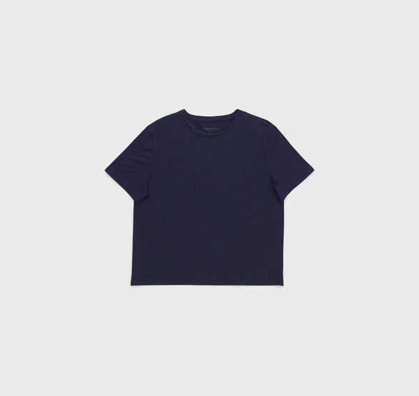 Soft Touch Boxy Tee - Navy