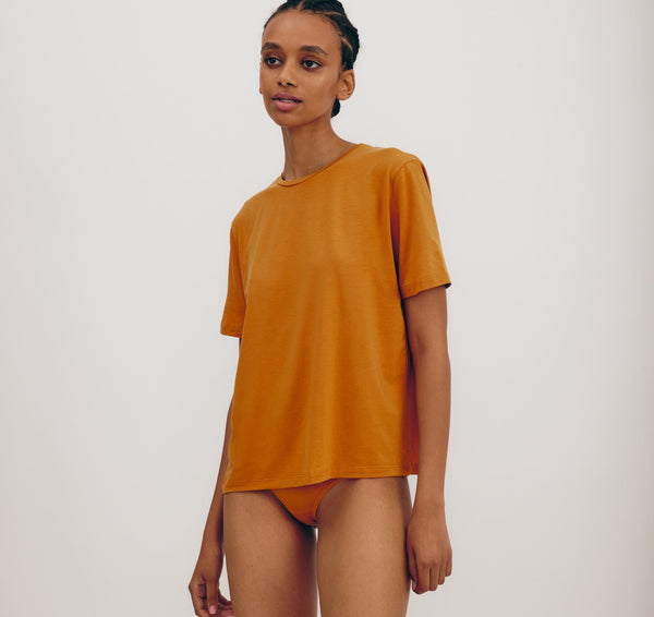 Soft Touch Boxy Tee - Ocher