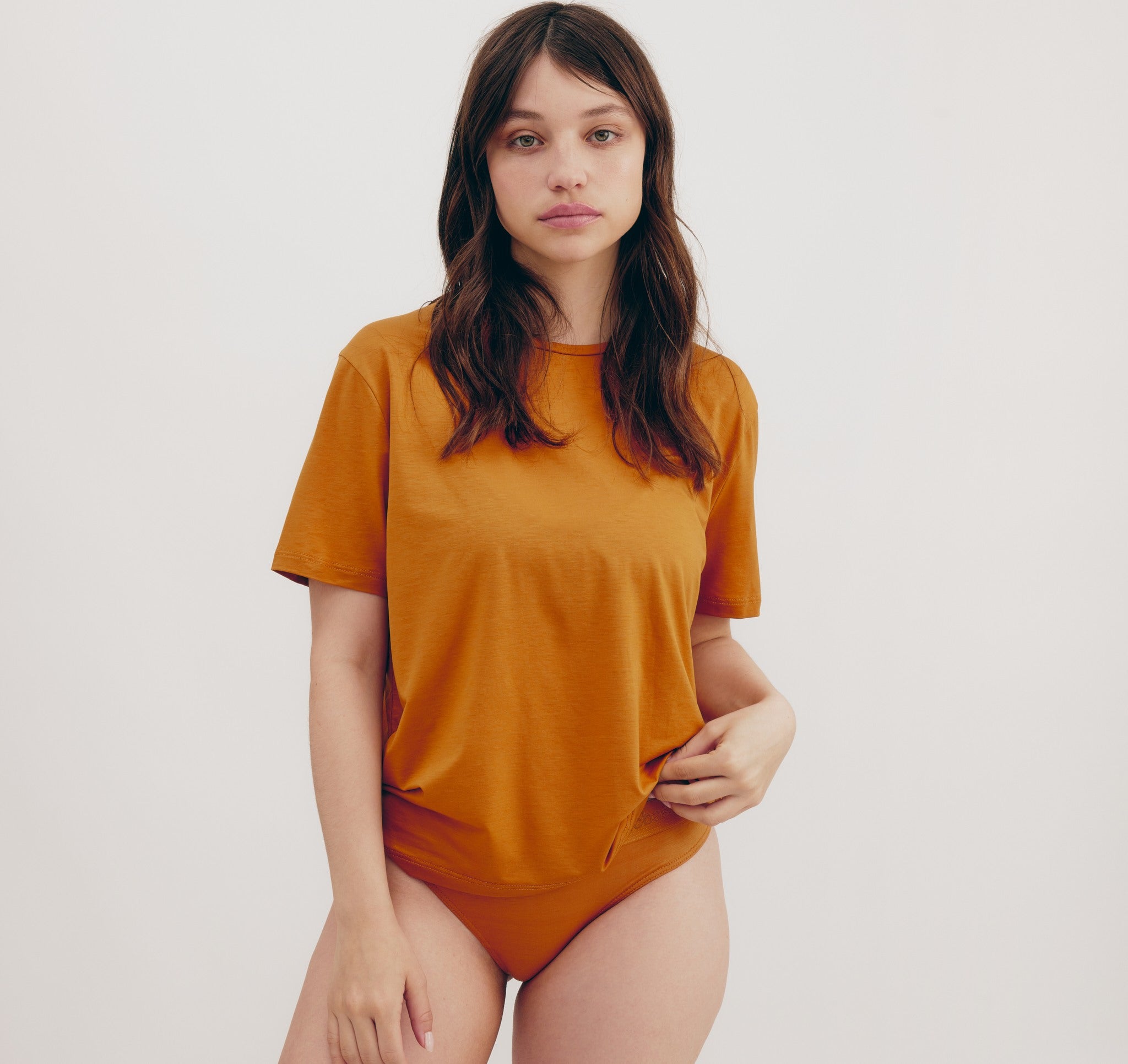 Soft Touch Boxy Tee - Ocher