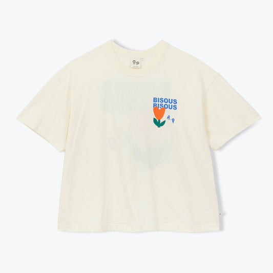 T-shirt Bisous Bisous - Ecru
