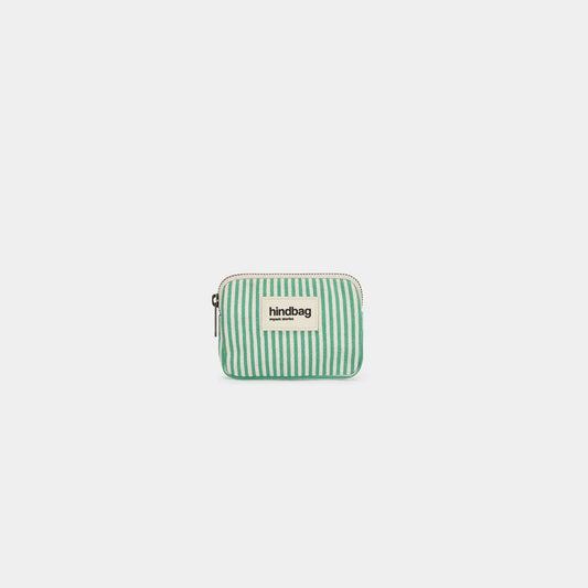 Lili Coin Purse - Thin Stripes Green