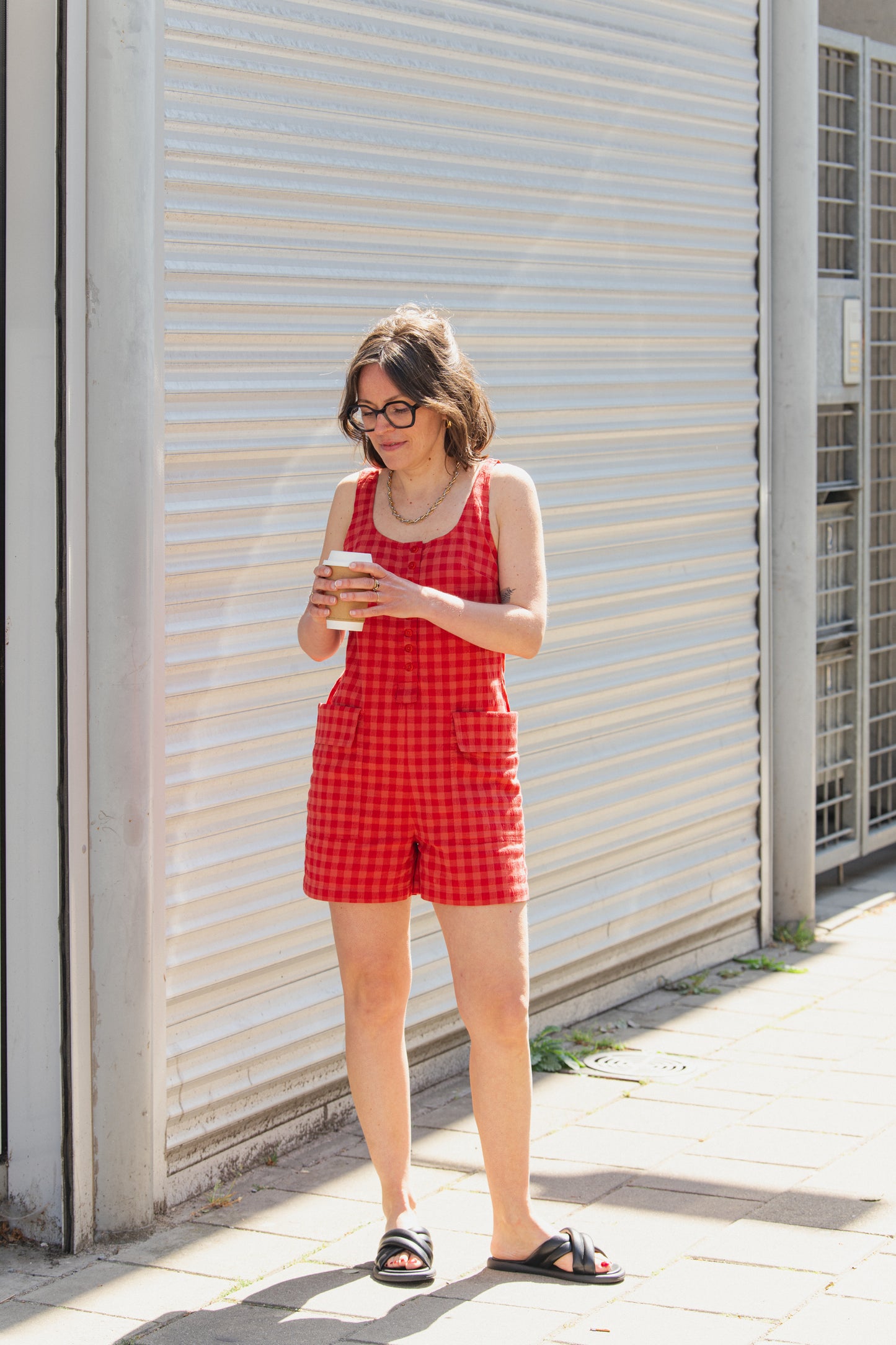 Maud Seersucker Jumpsuit - Red Checks