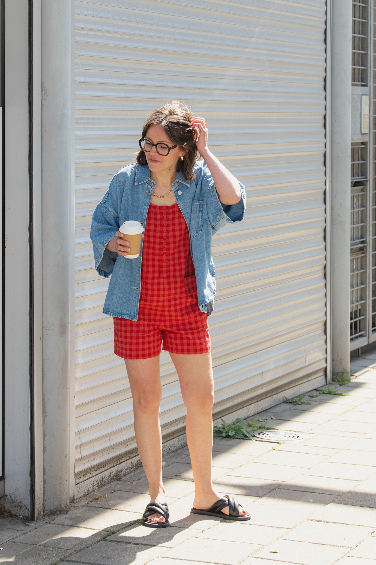 Maud Seersucker Jumpsuit - Red Checks