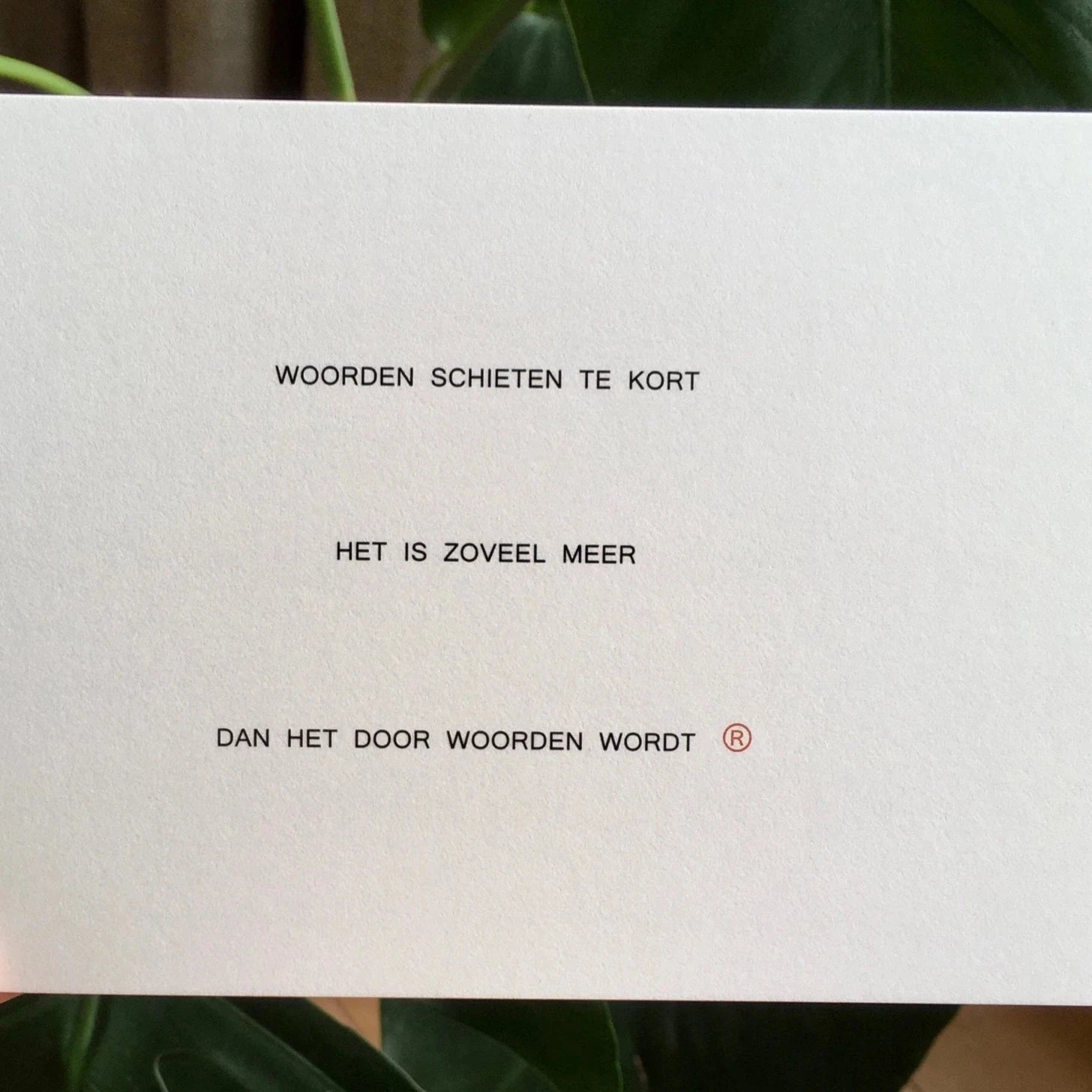 Ruth Van de steene Card - Woorden te kort