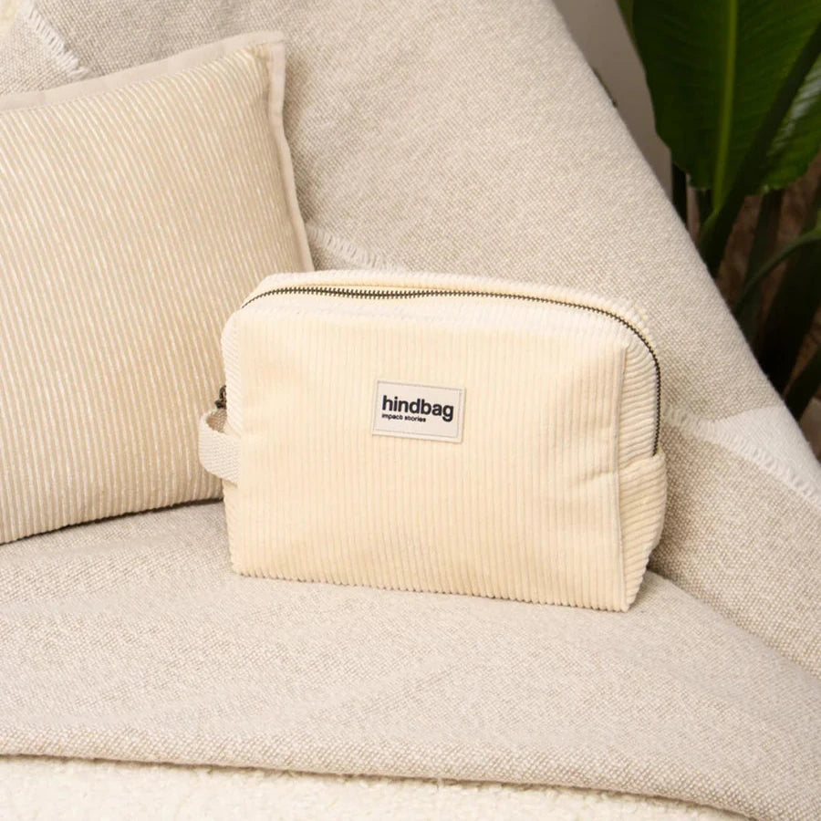 Leon Corduroy Toiletry Bag - Ecru