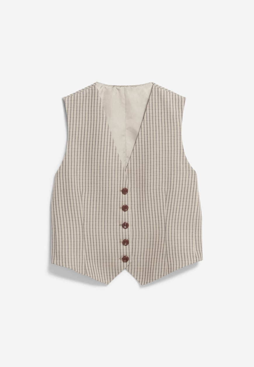 LAST ONE in XL - Sineriaa Check Vest - Sand Stone