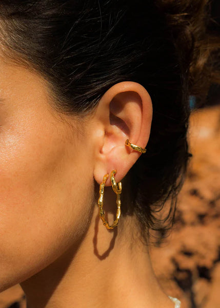 Flawed Large Luna Hoops - Gold