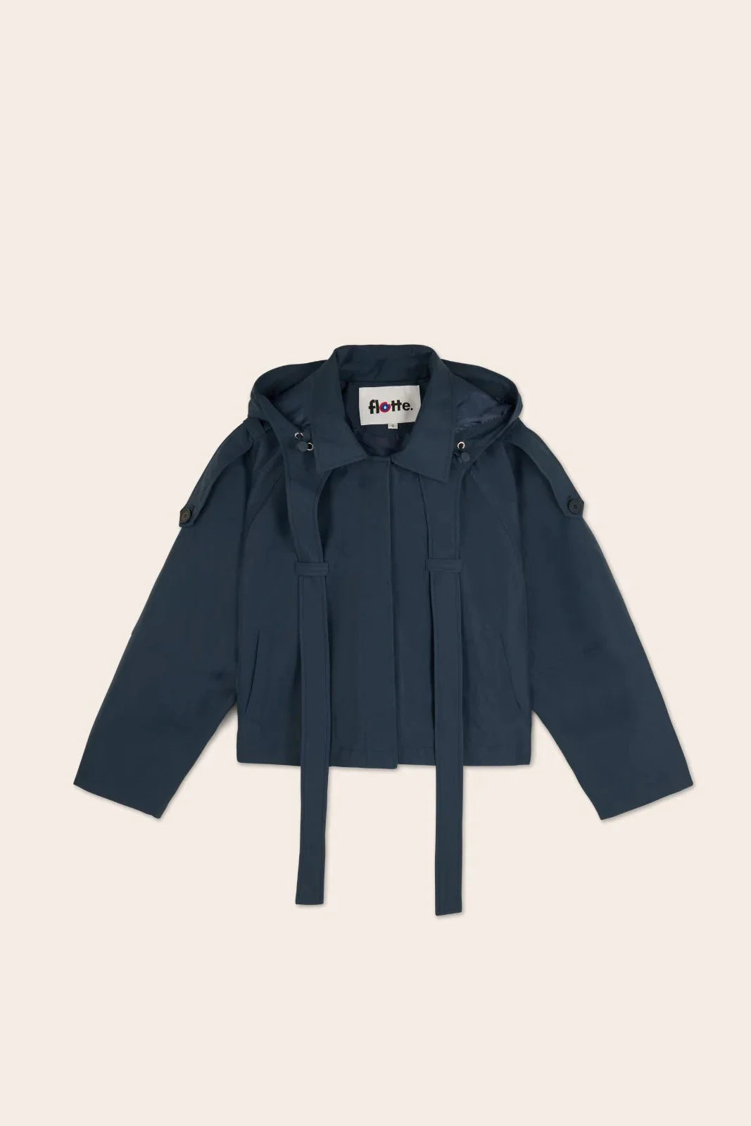 Tuileries Waterproof Short Trench Jacket - Indigo