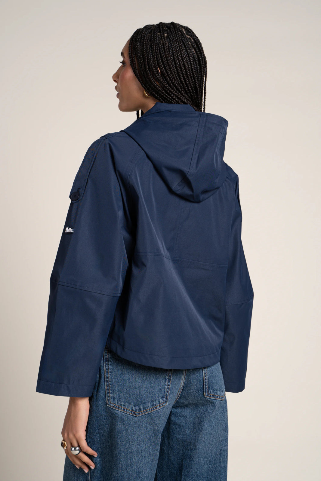Tuileries Waterproof Short Trench Jacket - Indigo