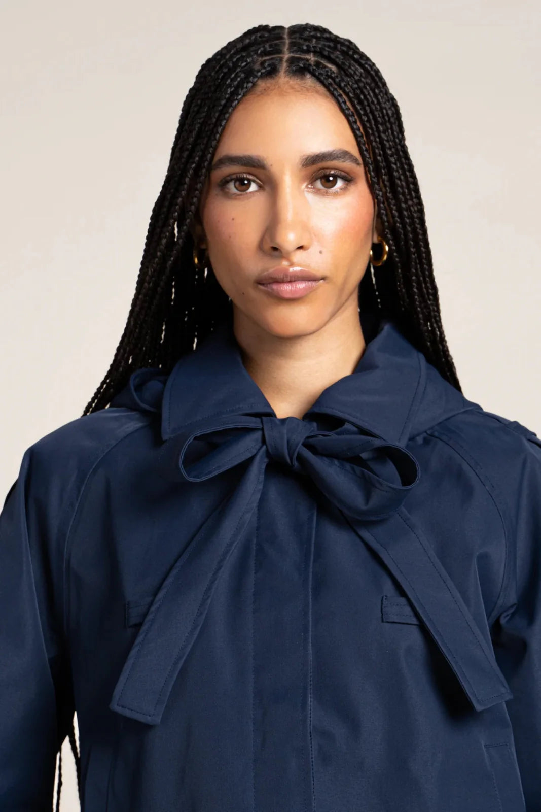 Tuileries Waterproof Short Trench Jacket - Indigo