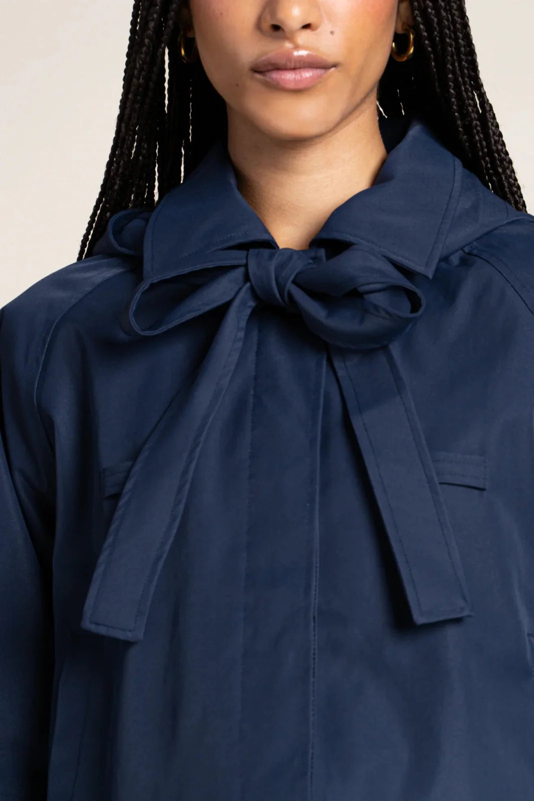 Tuileries Waterproof Short Trench Jacket - Indigo