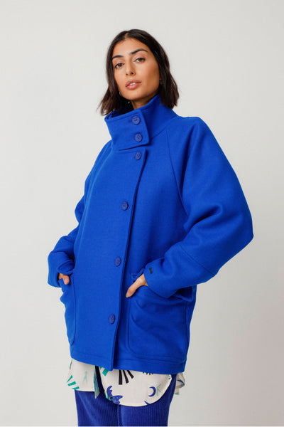 Uria Wool Coat - Indigo