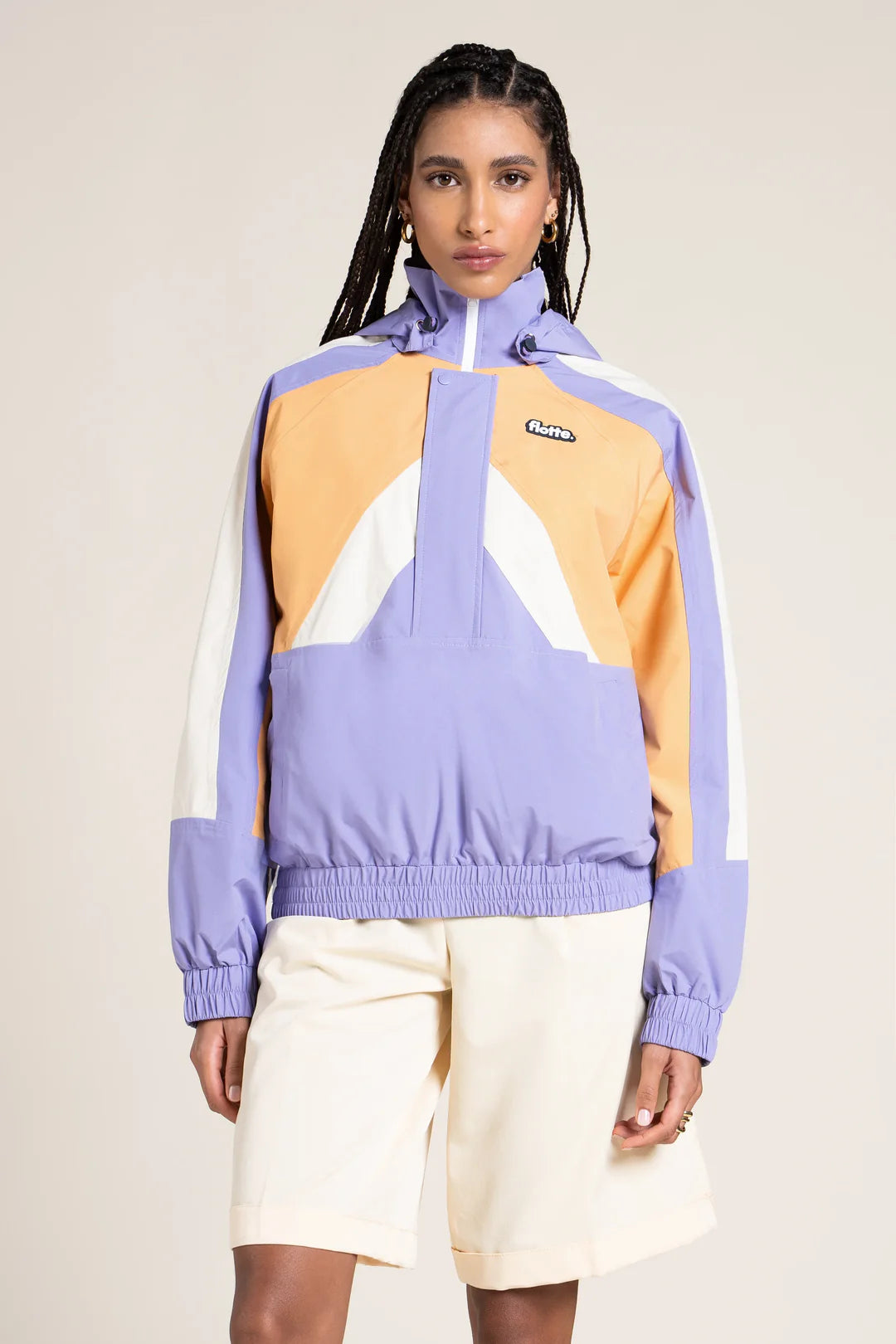 Abbesses Oversized Anorak Tricolor - Parme