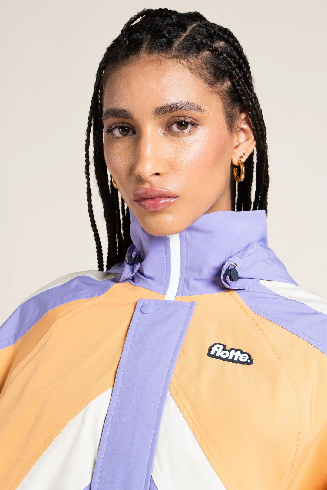 Abbesses Oversized Anorak Tricolor - Parme