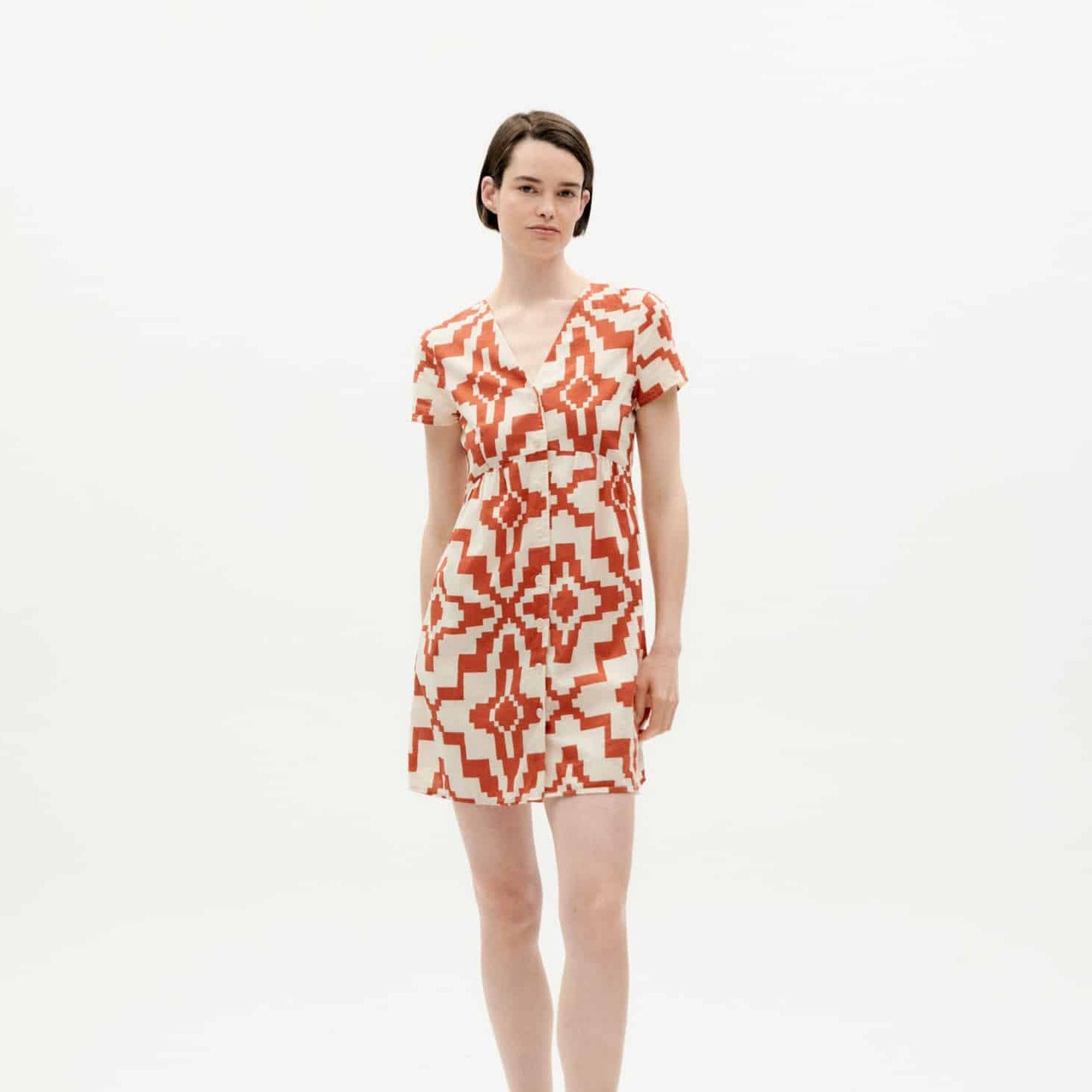 Hebe Dress - Orange Ilusion