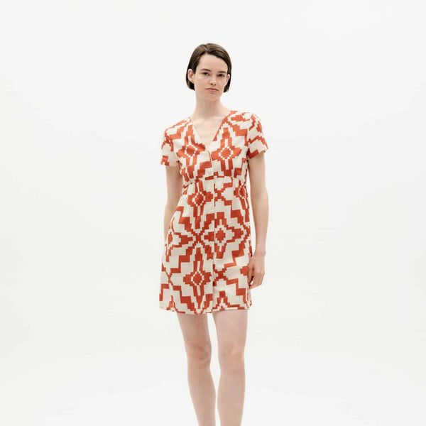 Hebe Dress - Orange Ilusion