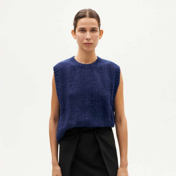 LAST ONE in S - Kelly Knitted Vest - Klein Blue