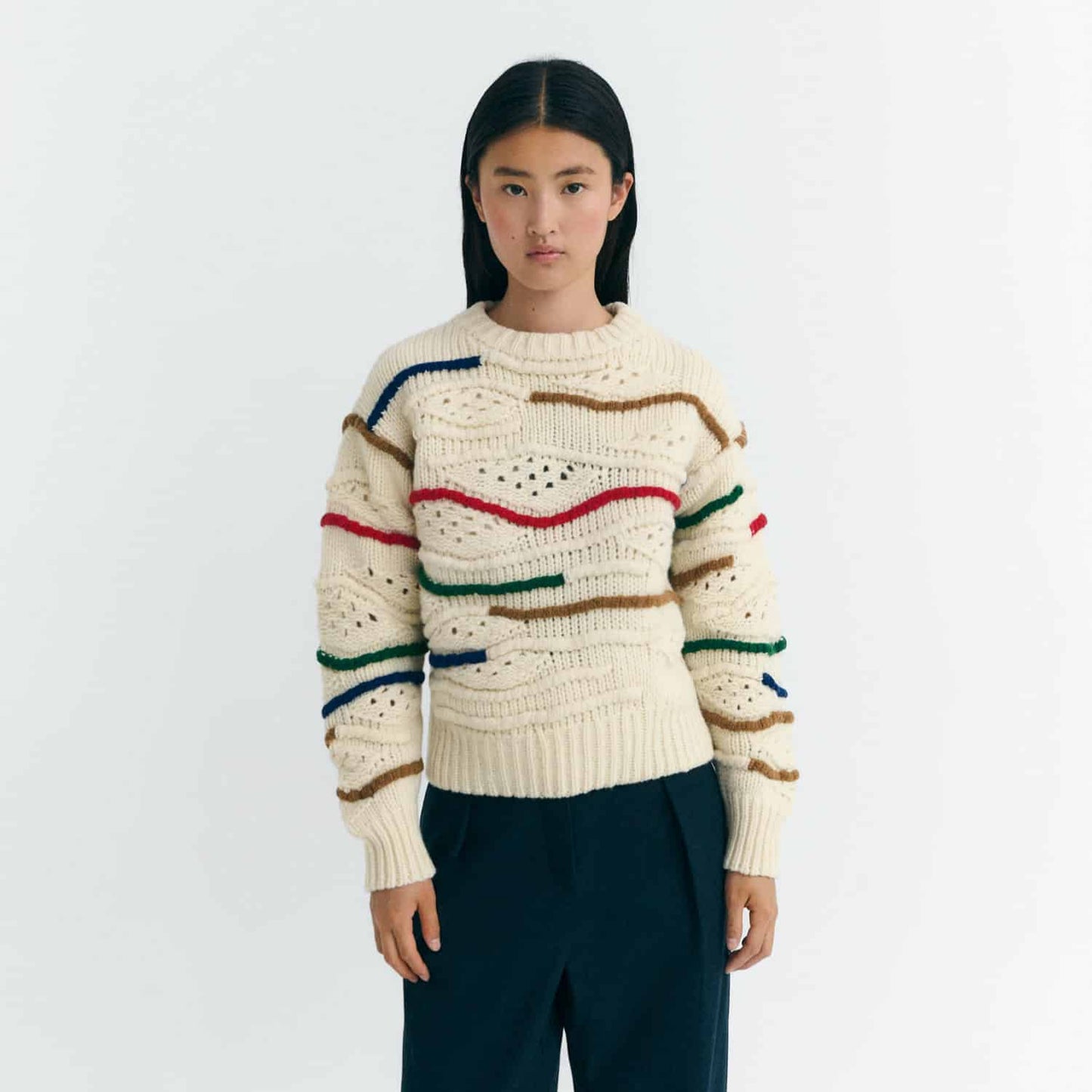 Candela Knitted Sweater - Multicolor Macrame