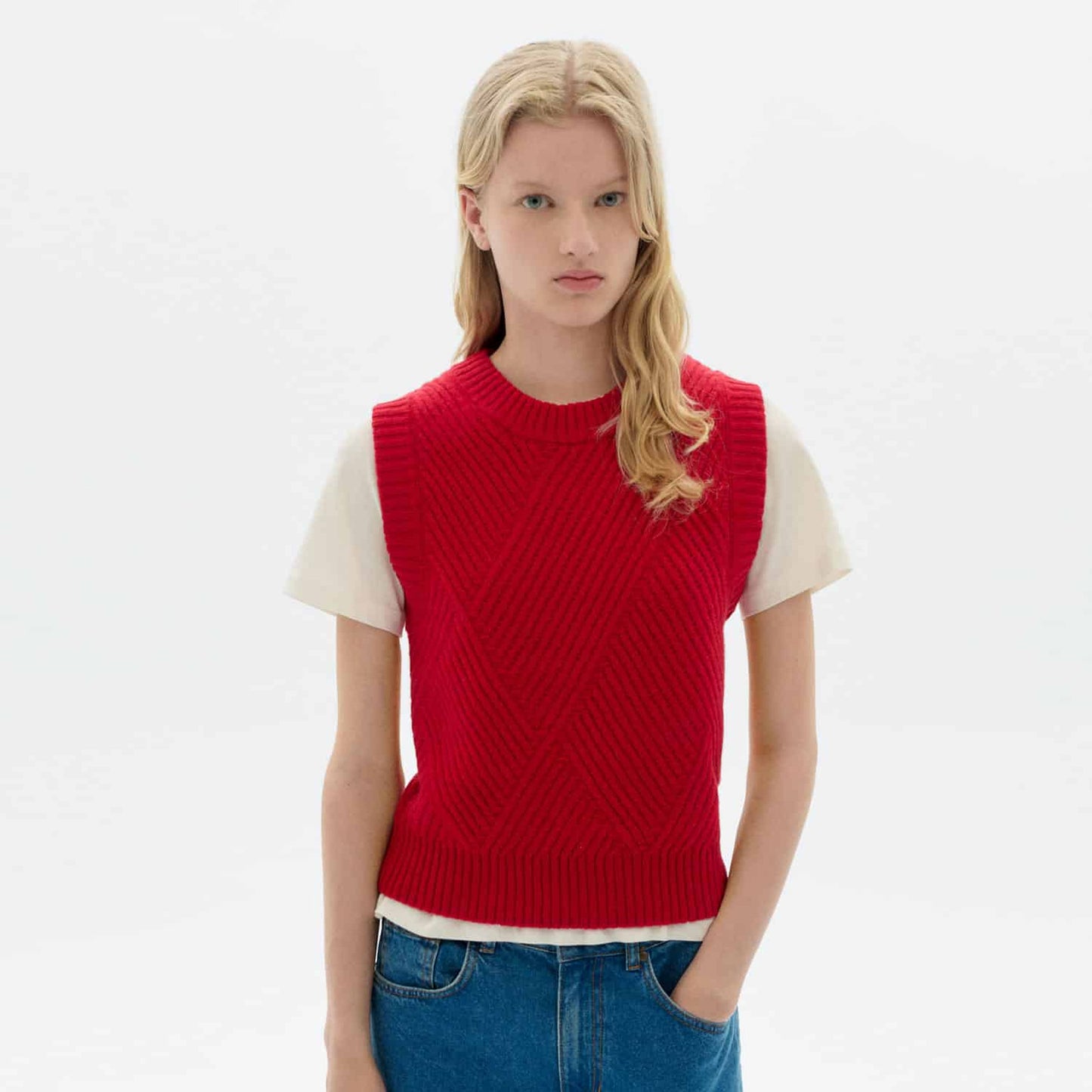 LAST ONE in M - Kaia Knitted Vest - Red