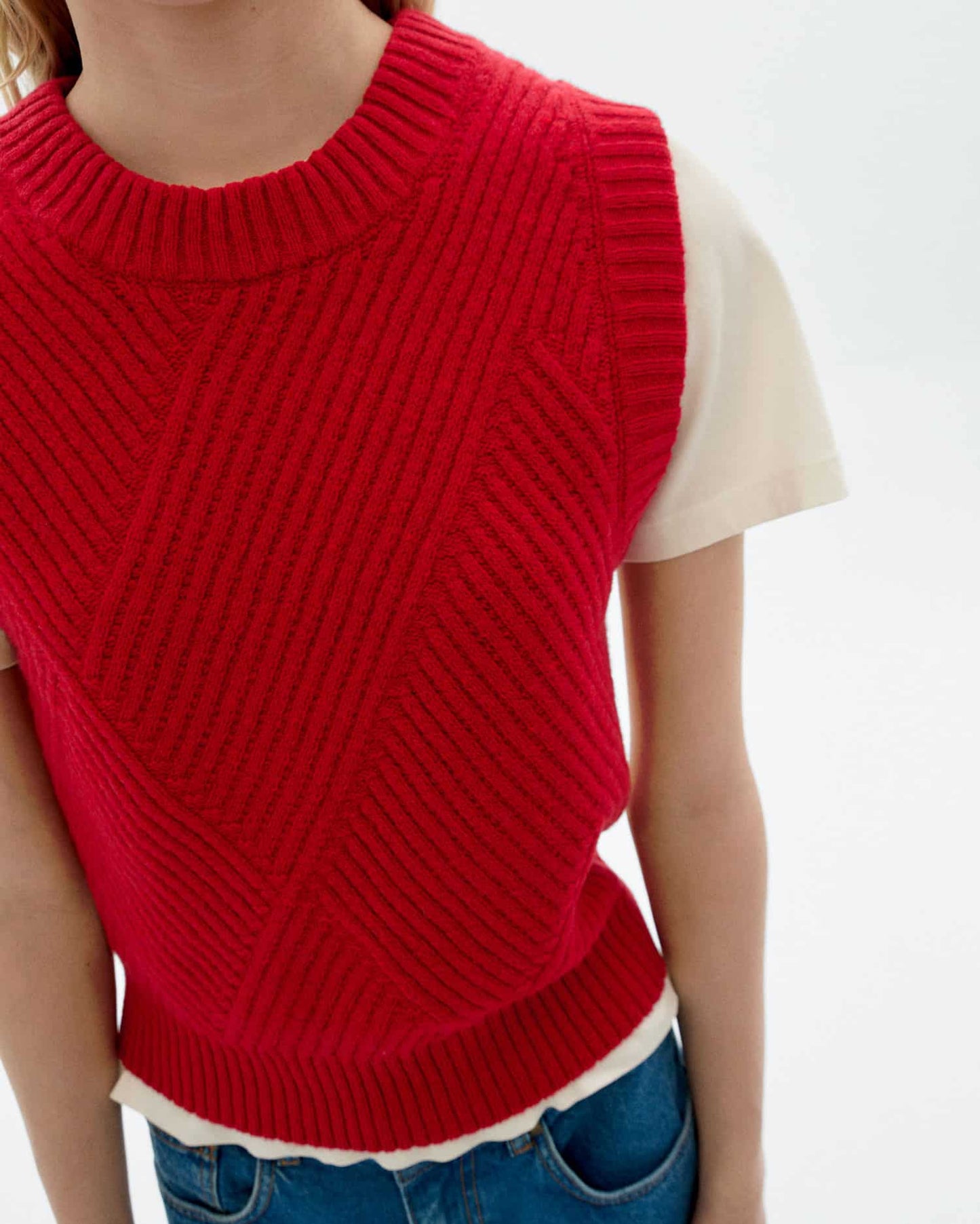 LAST ONE in M - Kaia Knitted Vest - Red