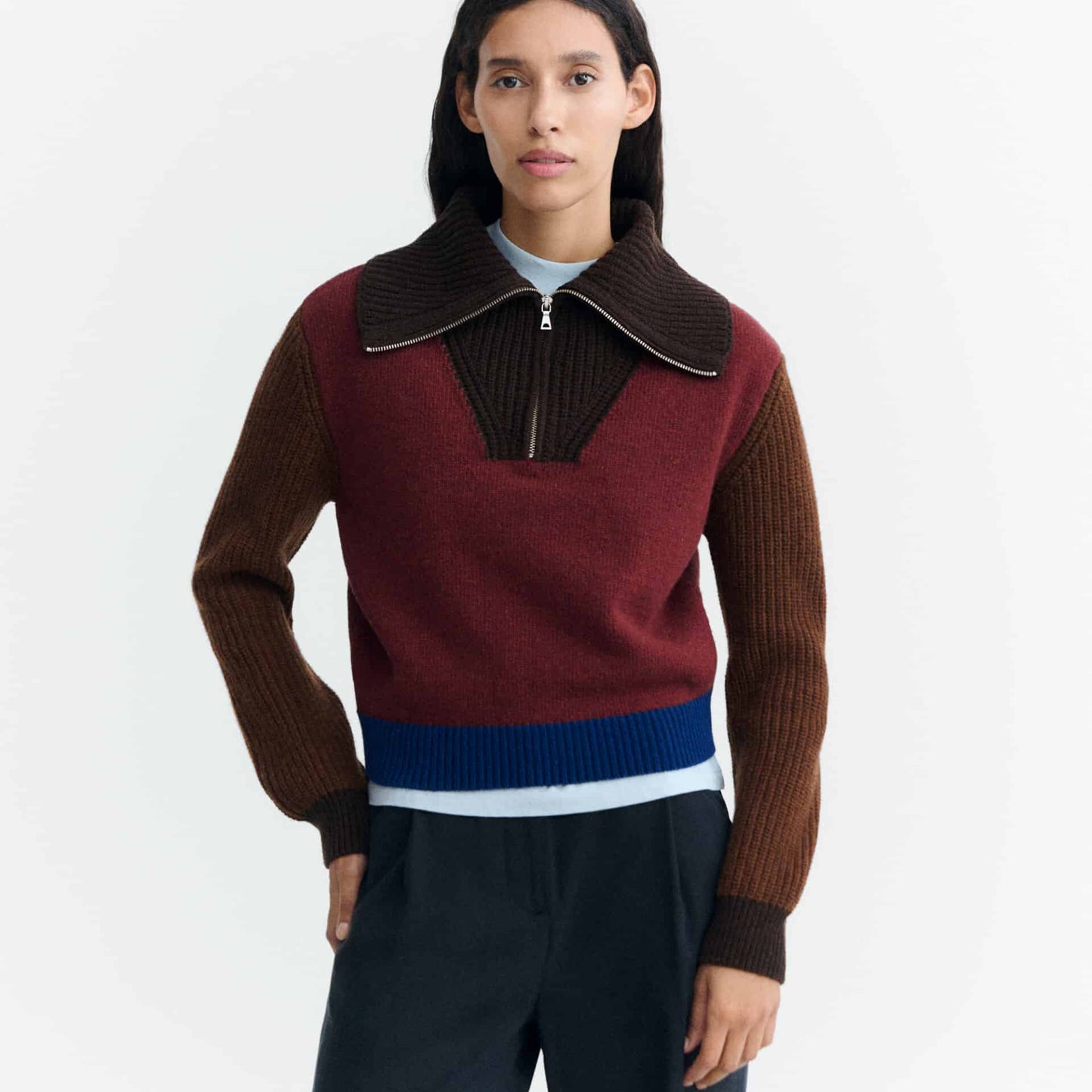 Thanit Knitted Sweater - Brown Block