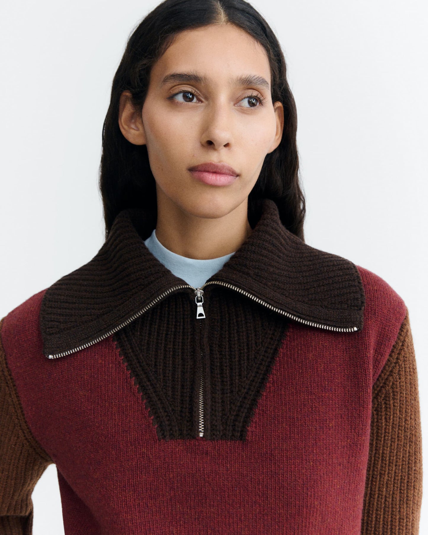 Thanit Knitted Sweater - Brown Block