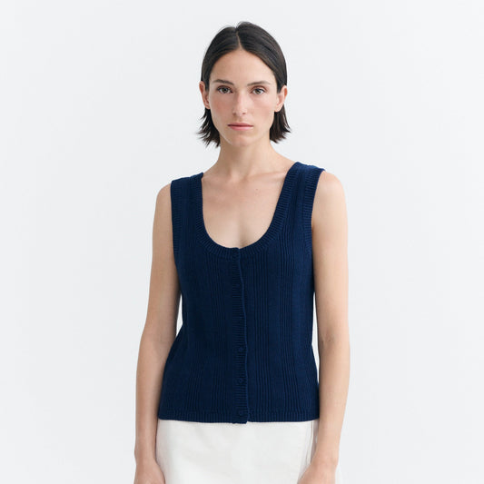 Salma Knitted Vest - Navy