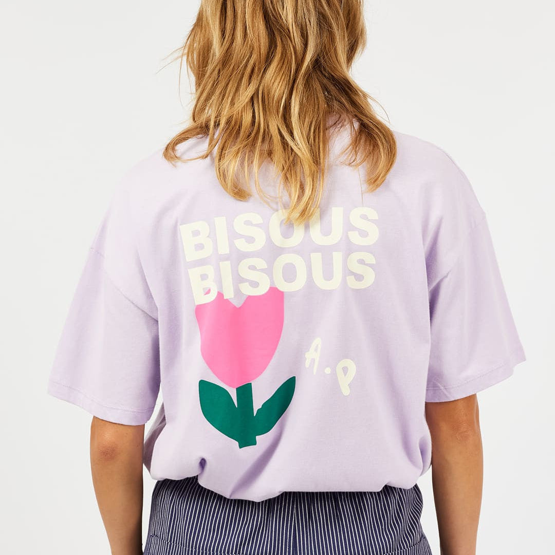 T-shirt Bisous Bisous - Lilac
