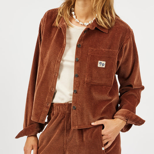 Overshirt Velours - Marron