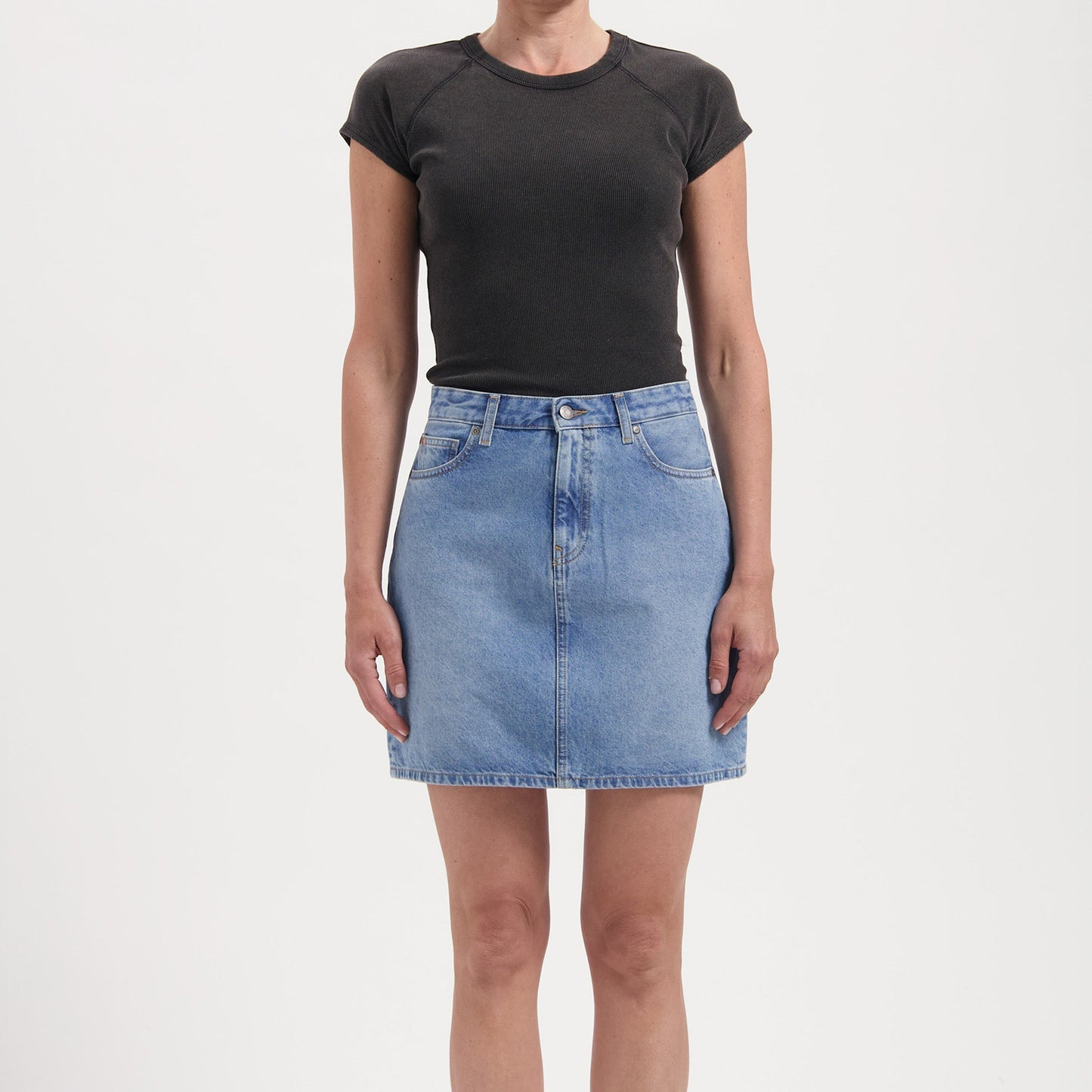 LAST ONE IN S-Audry Mini Skirt - Light Stone Vintage