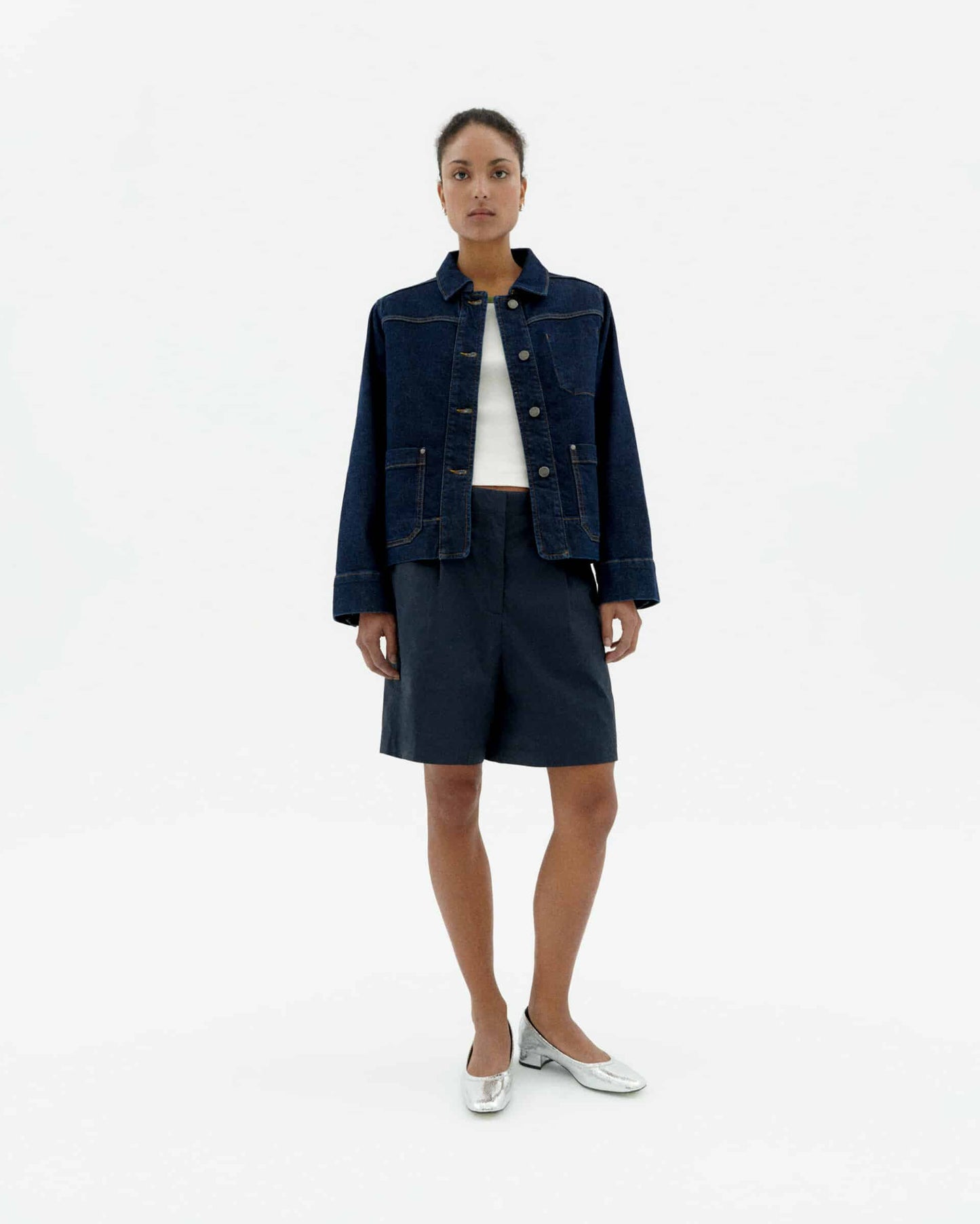 LAST ONE in 40 - Lia Hemp Shorts - Blue Night