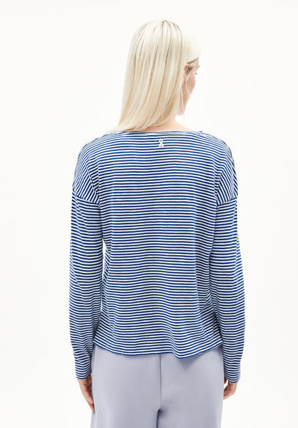 Xianaa Striped Longsleeve - Oatmilk/Lapis Blue