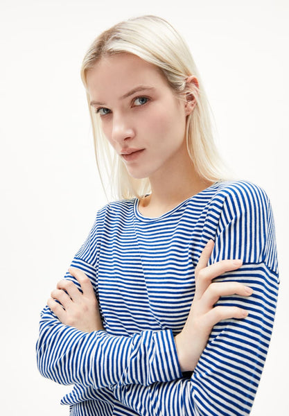 Xianaa Striped Longsleeve - Oatmilk/Lapis Blue